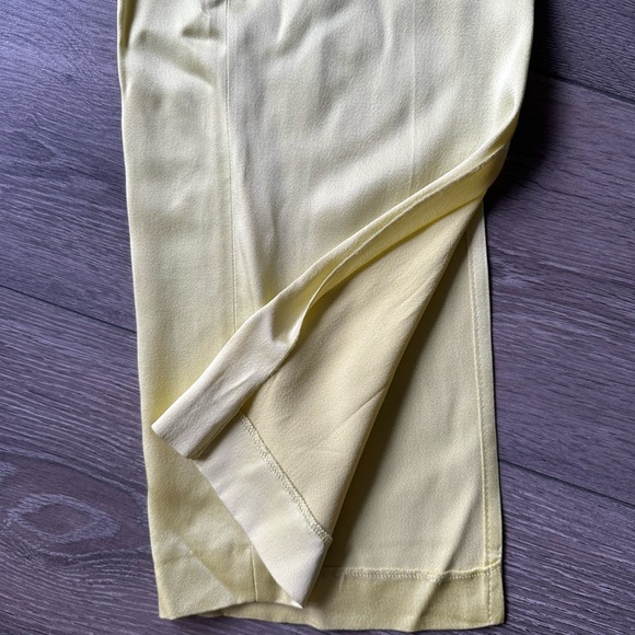 Massimo Dutti Wide Leg Satin Lemon-Yellow Pants Size 24 - Picture 8 of 8